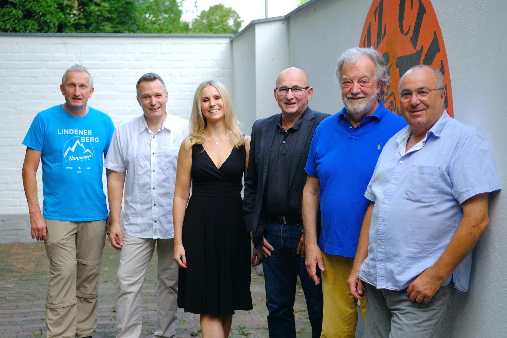 Der Vorstand des Jazz Clubs, v.l.n.r.: Martin Reuter, René Rooimans, Vanessa Erstmann, Michael Emmert, Uwe Thedsen, Lothar Krist